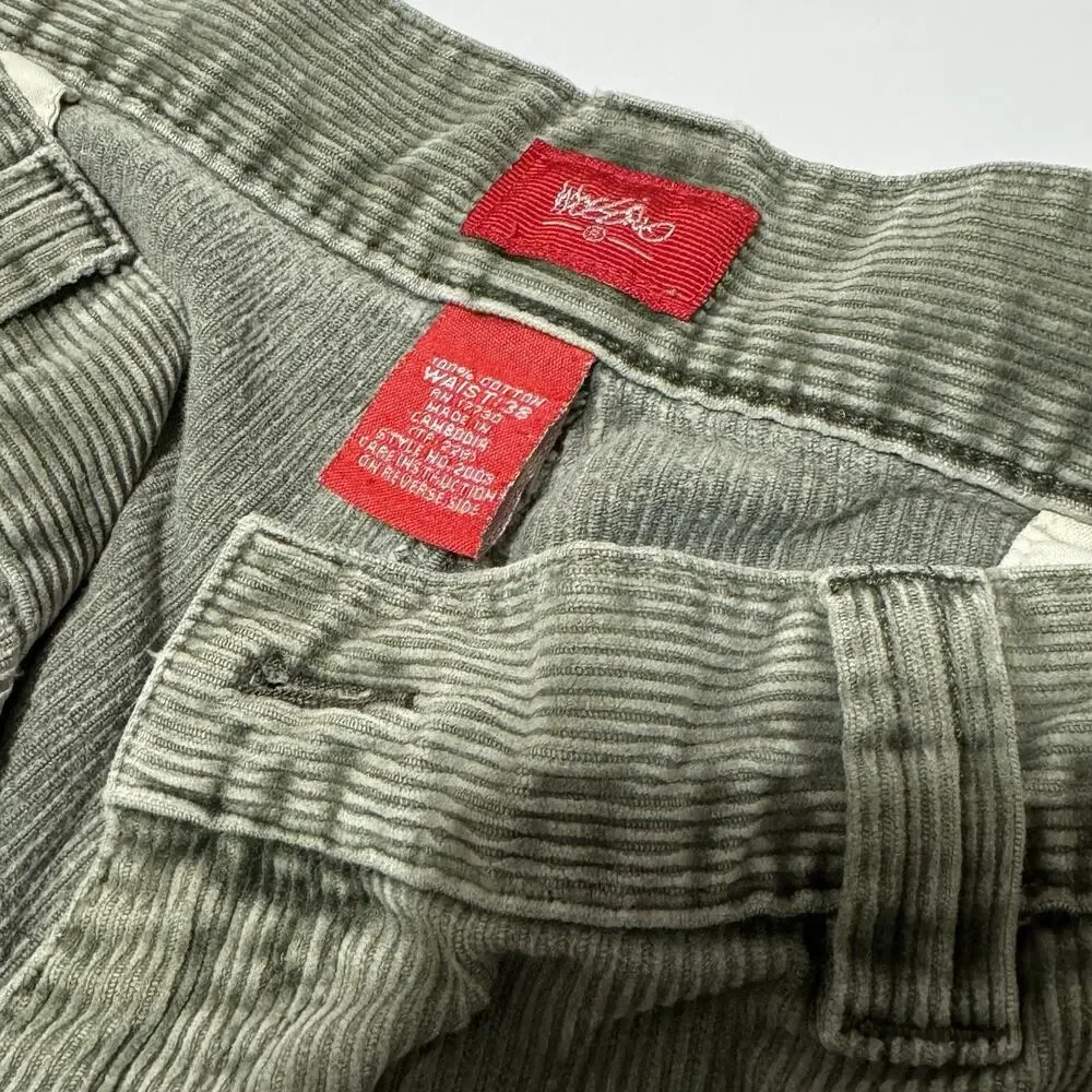 Vintage Mossimo Corduroy Shorts Mens 38 Olive Green Casual Classic EUC Vtg